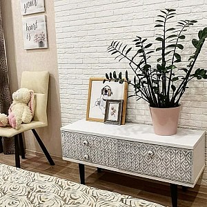 Трафарет - Липа без шва - Фотография интерьере 2