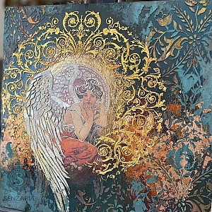 Трафарет - Путь Изобилия круг - Фотография интерьере 6