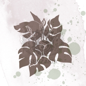 Трафарет - Куст монстеры